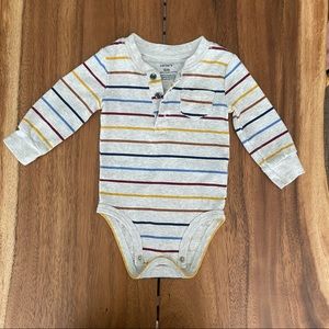 Long sleeve striped onesie